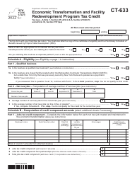 Form CT-633 Economic Transformation and Facility Redevelopment Program Tax Credit - New York