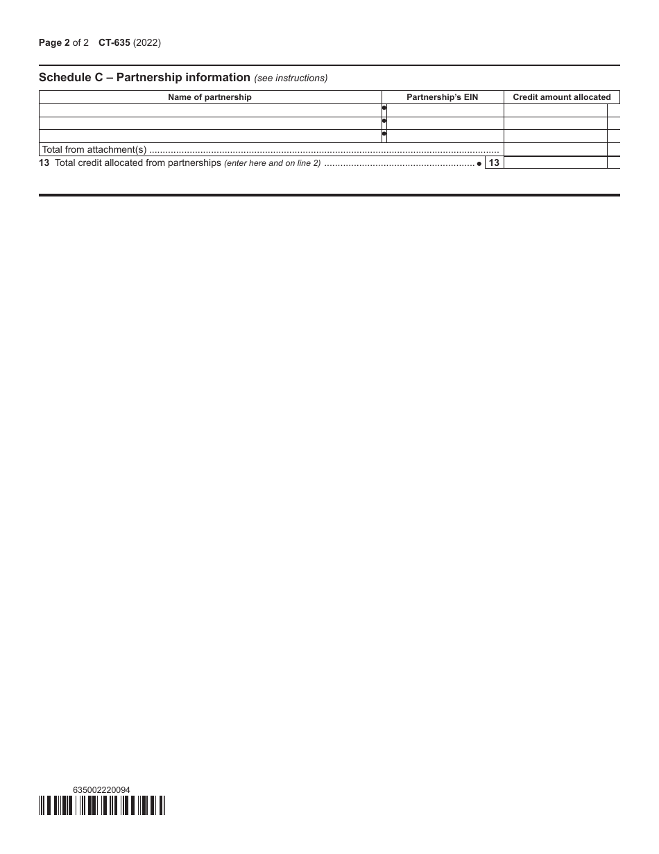 Form CT-635 New York Youth Jobs Program Tax Credit - New York, Page 2