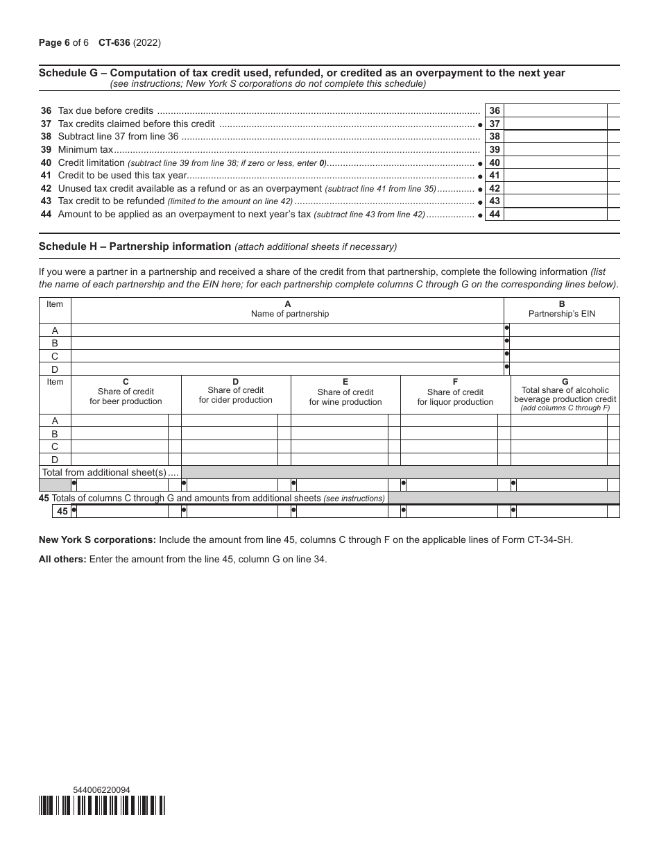 Form CT-636 - 2022 - Fill Out, Sign Online and Download Printable PDF ...