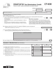 Document preview: Form CT-638 Start-Up Ny Tax Elimination Credit - New York