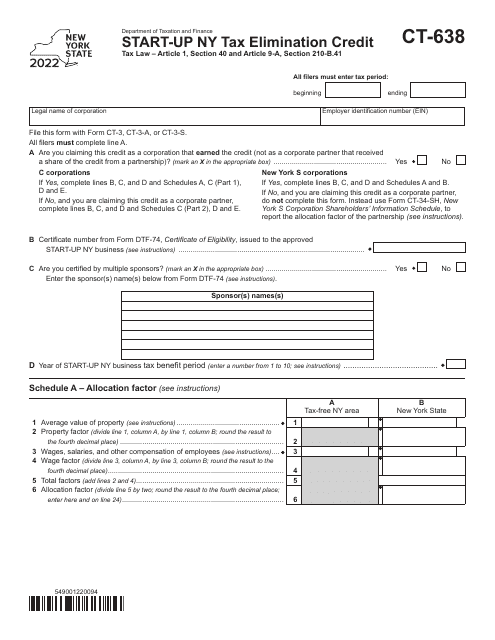 Form CT-638 2022 Printable Pdf