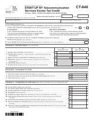 Form CT-640 Start-Up Ny Telecommunication Services Excise Tax Credit - New York