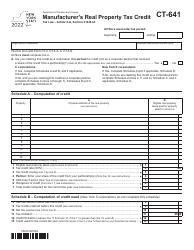 Document preview: Form CT-641 Manufacturer&#039;s Real Property Tax Credit - New York