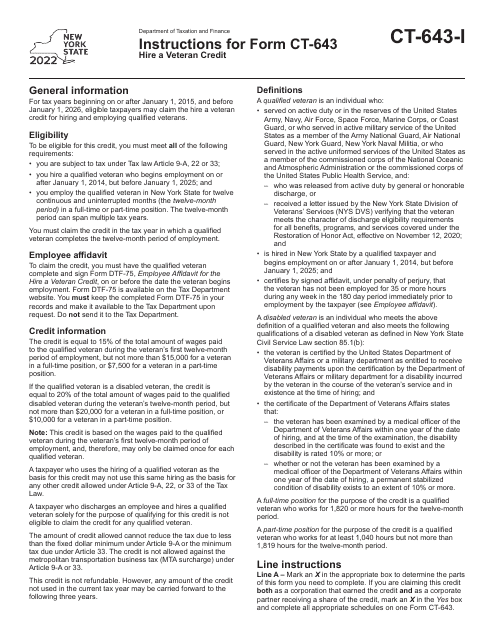 Form CT-643 2022 Printable Pdf