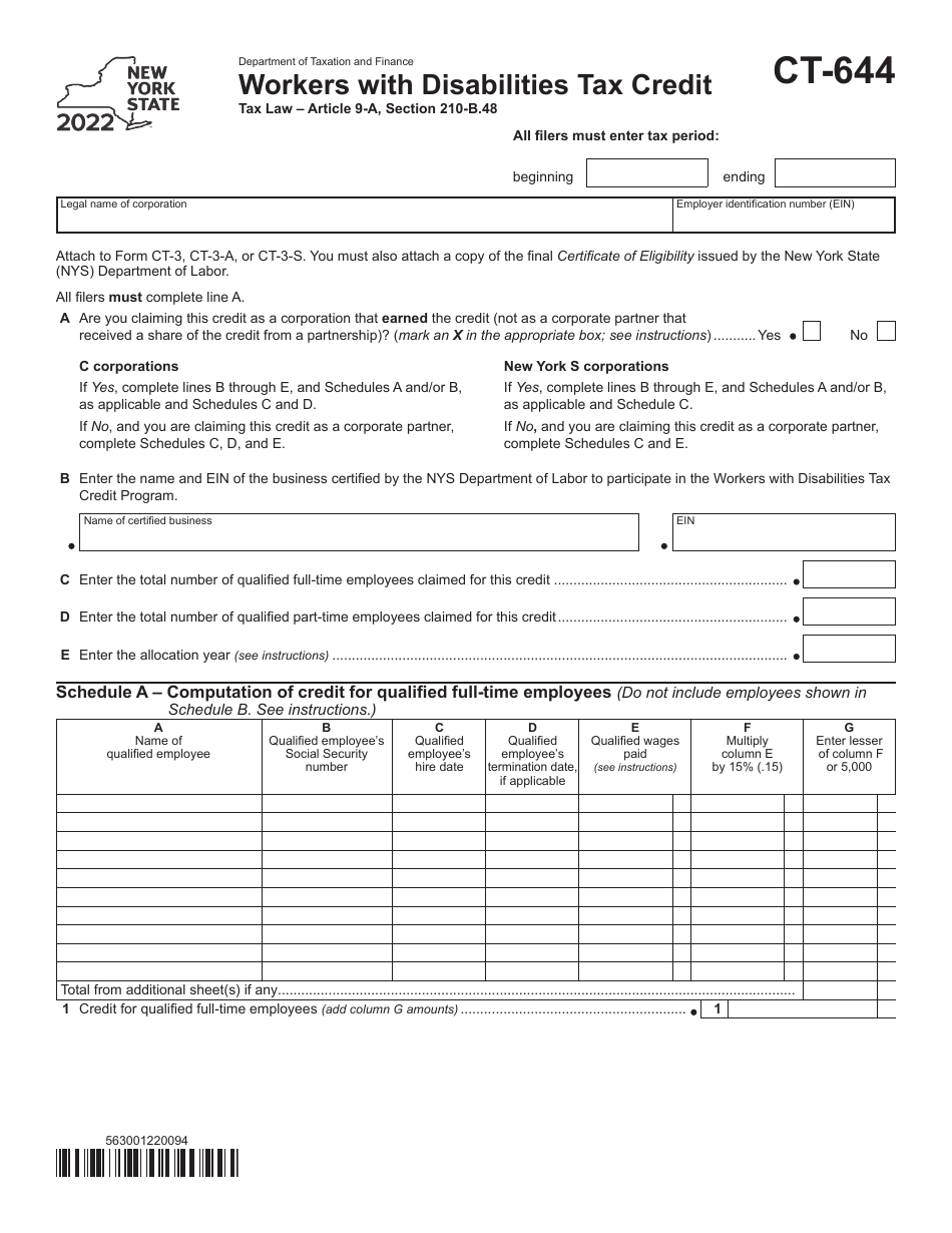 Form CT644 Download Printable PDF or Fill Online Workers With