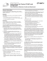 Document preview: Instructions for Form CT-647, CT-647-ATT - New York