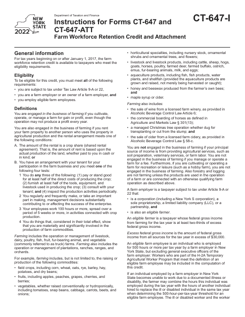 Form CT-647, CT-647-ATT 2022 Printable Pdf