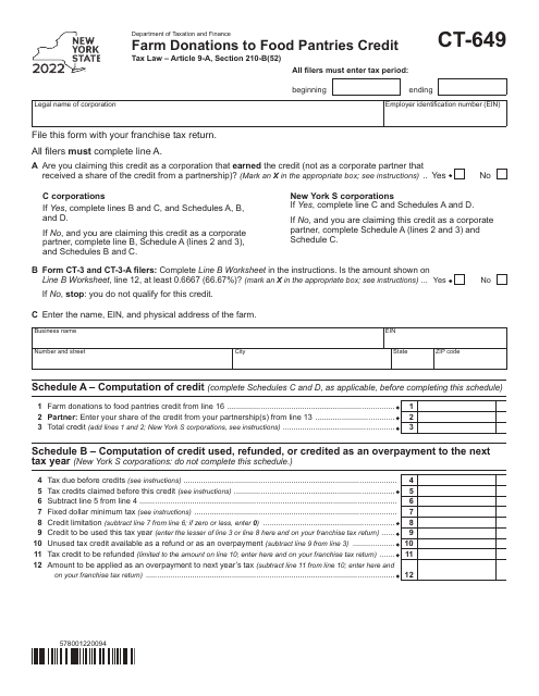 Form CT-649 2022 Printable Pdf