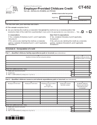 Form CT-652 Employer-Provided Childcare Credit - New York