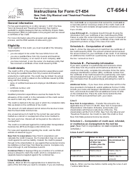 Instructions for Form CT-654 New York City Musical and Theatrical Production Tax Credit - New York