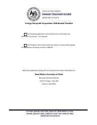Document preview: Foreign Nonprofit Corporation Application for Certificate of Withdrawal - New Mexico