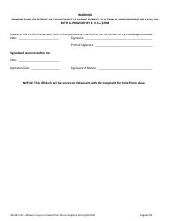 Form 400-00151N Affidavit in Support of Relief From Abuse Complaint Notary - Vermont, Page 4