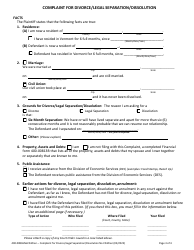 Form 400-00836NOCHILDREN Complaint for Divorce/Legal Separation/Dissolution Without Children - Vermont, Page 3