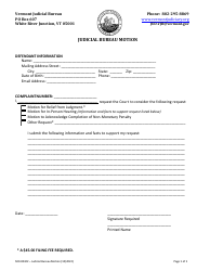 Document preview: Form 500-00422 Judicial Bureau Motion - Vermont