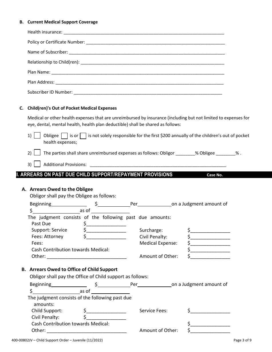 Form 400-00802JV Child Support Order - Vermont, Page 3