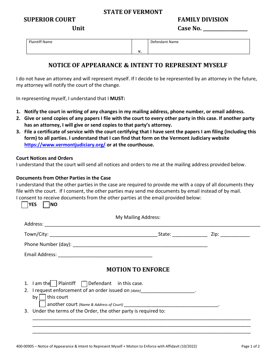 Form 400 00905 Download Fillable PDF Or Fill Online Notice Of
