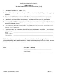 Form 100-00033 Notice to Homeowner About Vermont Homeowner Assistance Program (Vhap) - Vermont, Page 2