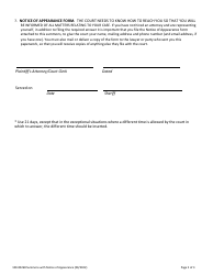 Form 100-00268 Summons - Vermont, Page 2