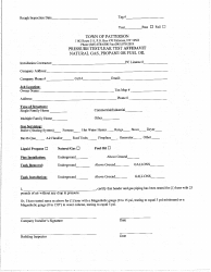 Document preview: Pressure Test/Leak Test Affidavit - Natural Gas, Propane or Fuel Oil - Town of Patterson, New York