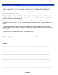 Employment Application - City of Zion, Illinois, Page 4