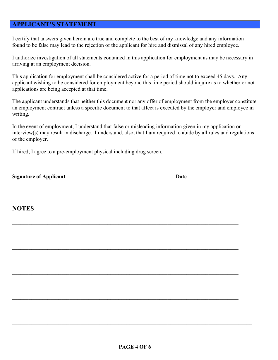 Employment Application - City of Zion, Illinois, Page 4