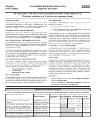 Document preview: Form 500ES Corporation Estimated Income Tax Payment Vouchers - Virginia, 2023
