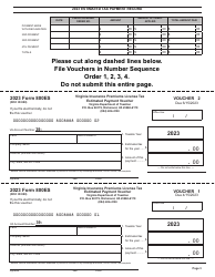 Form 800ES Virginia Insurance Premiums License Tax Estimated Tax Payment Vouchers - Virginia, Page 3
