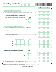 Form 760-ADJ Schedule ADJ Virginia Schedule of Adjustments - Virginia