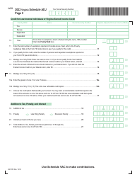 Form 760-ADJ Schedule ADJ Virginia Schedule of Adjustments - Virginia, Page 2