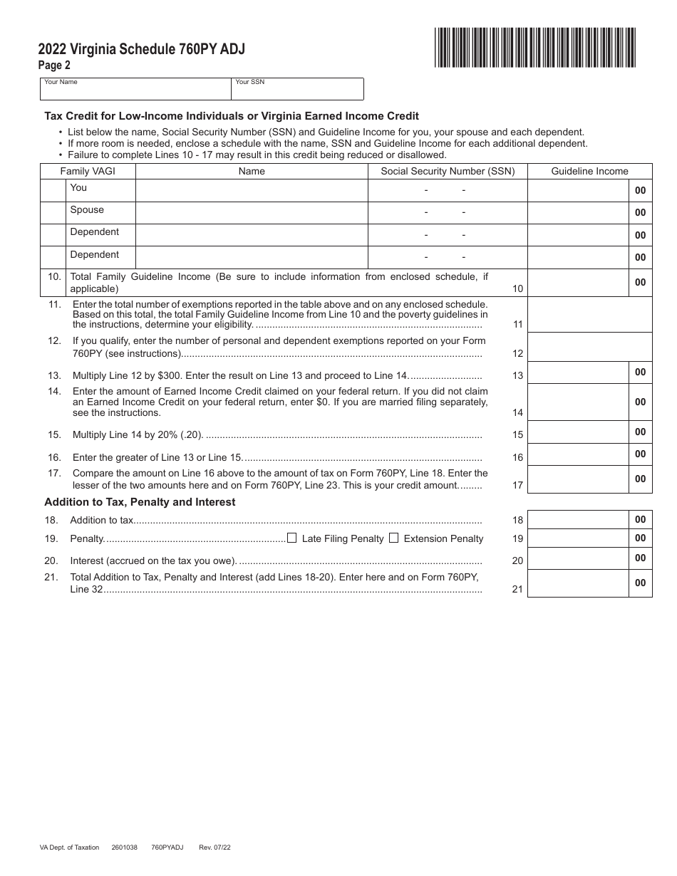 Form 760PY ADJ - 2022 - Fill Out, Sign Online and Download Fillable PDF ...