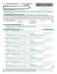 Schedule VAC Virginia Contributions Schedule - Virginia