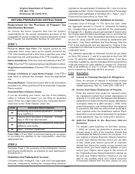 Instructions for Form 765 Unified Nonresident Individual Income Tax Return (Composite Return) - Virginia, Page 9