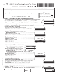 Document preview: Form 770 Virginia Fiduciary Income Tax Return - Virginia