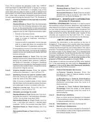 Instructions for Form 770 Virginia Fiduciary Income Tax Return - Virginia, Page 18