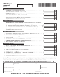 Form 500 Virginia Corporation Income Tax Return - Virginia, Page 2