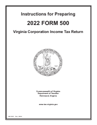 Document preview: Instructions for Form 500 Virginia Corporation Income Tax Return - Virginia