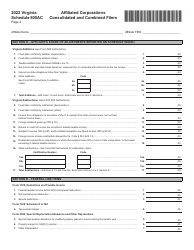 Schedule 500AC Affiliated Corporations Consolidated and Combined Filers - Virginia, Page 2