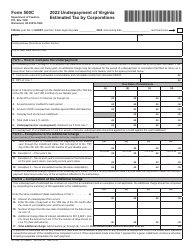 Document preview: Form 500C Underpayment of Virginia Estimated Tax by Corporations - Virginia, 2022
