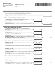 Schedule 500CR Credit Computation Schedule for Corporations - Virginia, Page 3