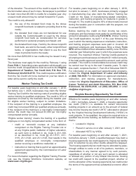 Instructions for Schedule 500CR Credit Computation Schedule for Corporations - Virginia, Page 10