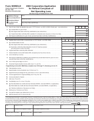Document preview: Form 500NOLD Corporation Application for Refund Carryback of Net Operating Loss - Virginia