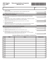 Form 500T Telecommunications Companies Minimum Tax - Virginia, Page 2