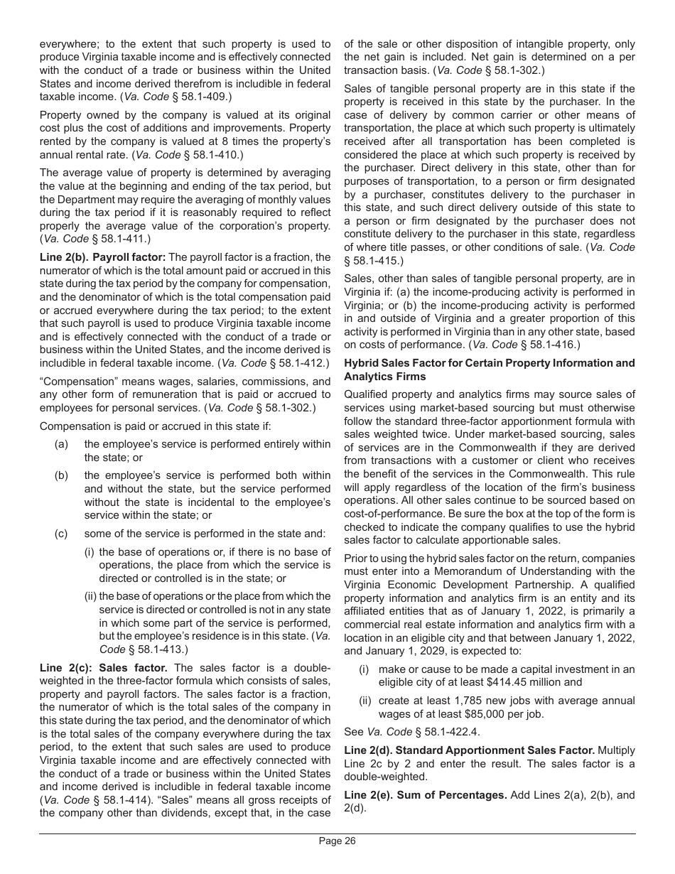 Instructions for Form 502 Pass-Through Entity Return of Income and Return of Nonresident Withholding Tax - Virginia, Page 30