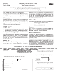 Form 502V Virginia Pass-Through Entity Tax Payment Voucher - Virginia