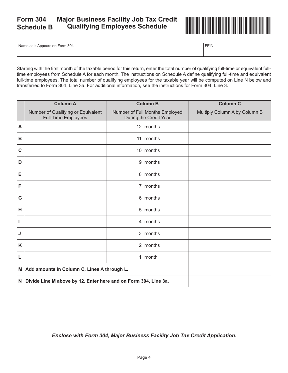 Form 304 Major Business Facility Job Tax Credit Application - Virginia, Page 4