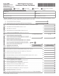 Document preview: Form 800 Virginia Insurance Premiums License Tax Return - Virginia, 2022