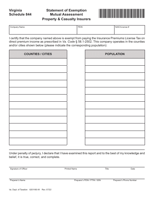 Schedule 844  Printable Pdf