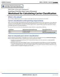 Form MP-1 Annual Report Form and Worksheet (Class I Motor Carriers of Passengers)