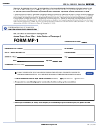 Form MP-1 Annual Report Form and Worksheet (Class I Motor Carriers of Passengers), Page 3