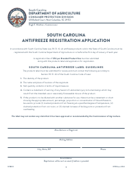 Document preview: CPD Form 204 South Carolina Antifreeze Registration Application - South Carolina